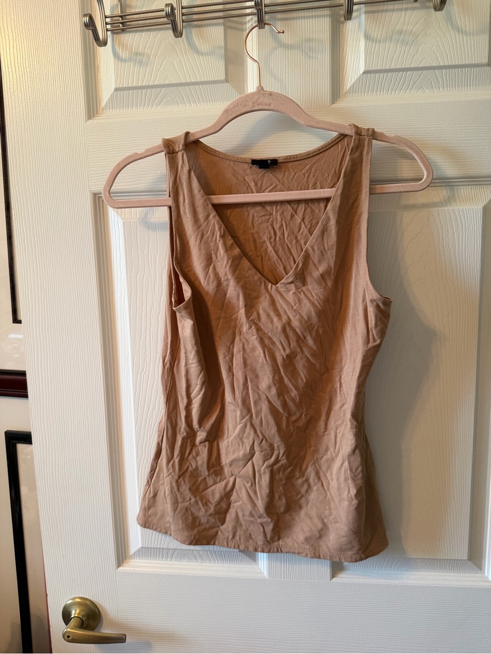Express V-Neck Tank Top in Tan